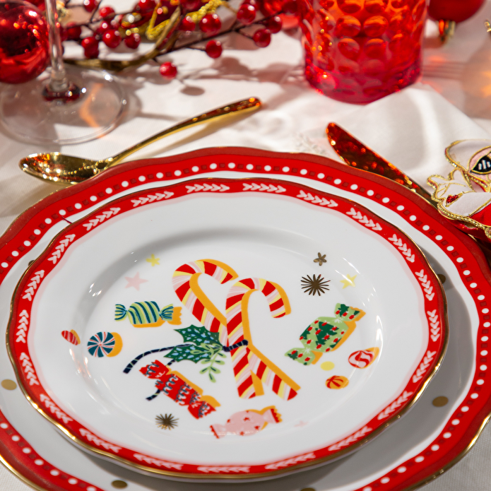 Baci Milano Mamma Mia Şeker Desenli Tatlı Tabağı 22 cm