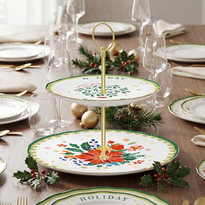 Baci Milano Mamma Mia 2 Katlı Kek Standı Yeşil