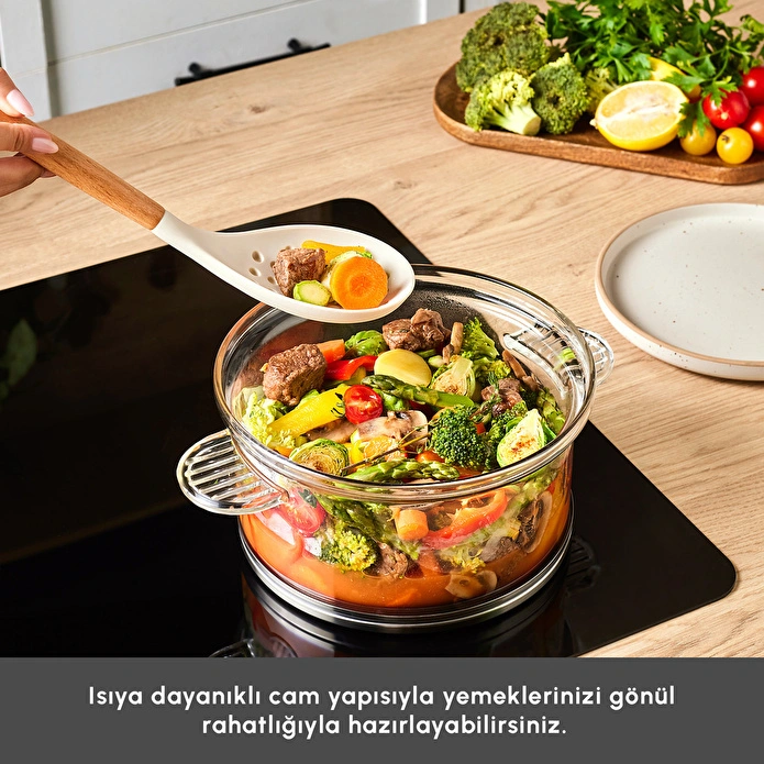 Karaca York Borosilikat Cam Tencere 20 cm