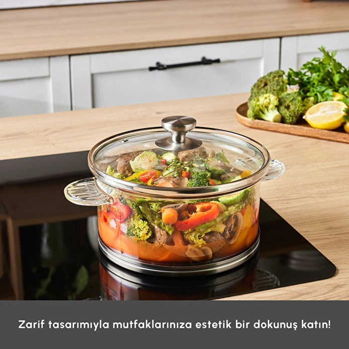 Karaca York Borosilikat Cam Tencere 20 cm