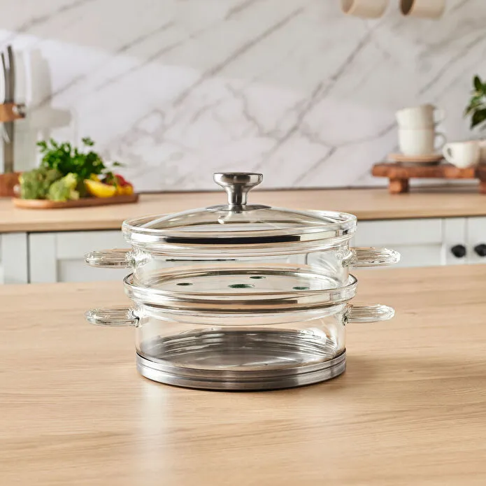 Karaca York Borosilikat Cam Buhar Tenceresi 18 cm