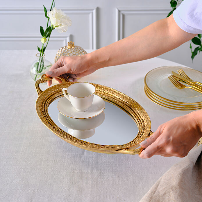 Karaca Home Melinda Dekoratif Tepsi 23x4,5x39 cm