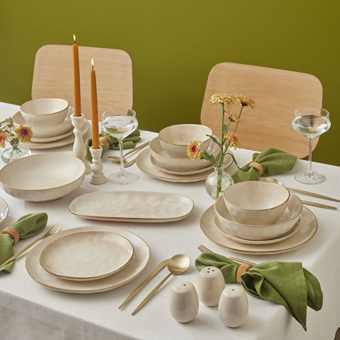 Karaca Earth Collection Aria 55 Parça 12 Kişilik Yemek Takımı Bej