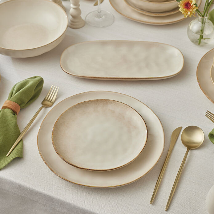 Karaca Earth Collection Aria 55 Parça 12 Kişilik Yemek Takımı Bej