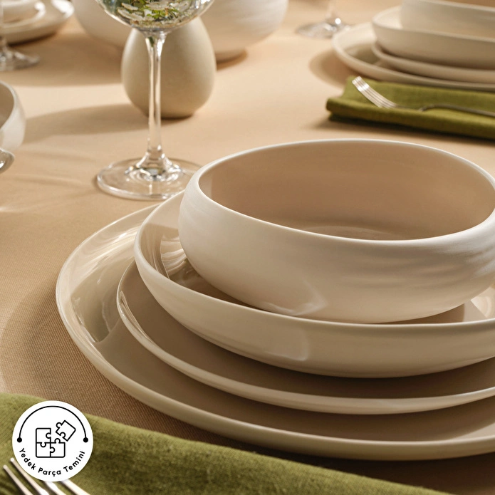 Karaca Earth Collection Clay 55 Parça 12 Kişilik Yemek Takımı Bej