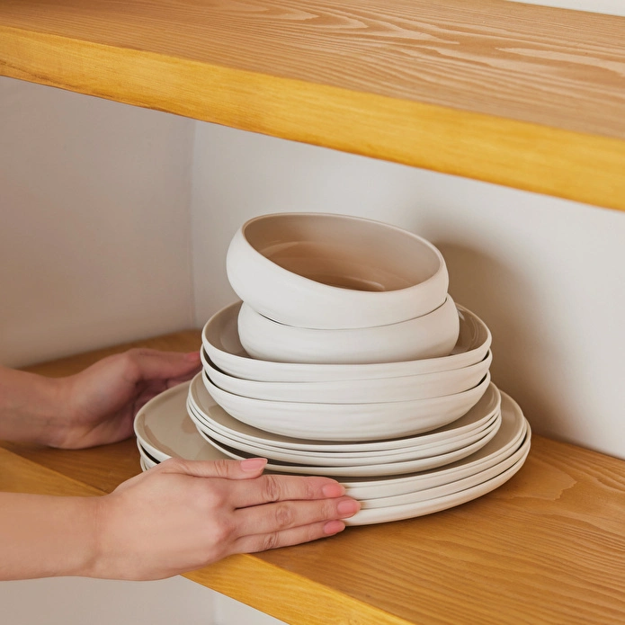 Karaca Earth Collection Clay 55 Parça 12 Kişilik Yemek Takımı Bej