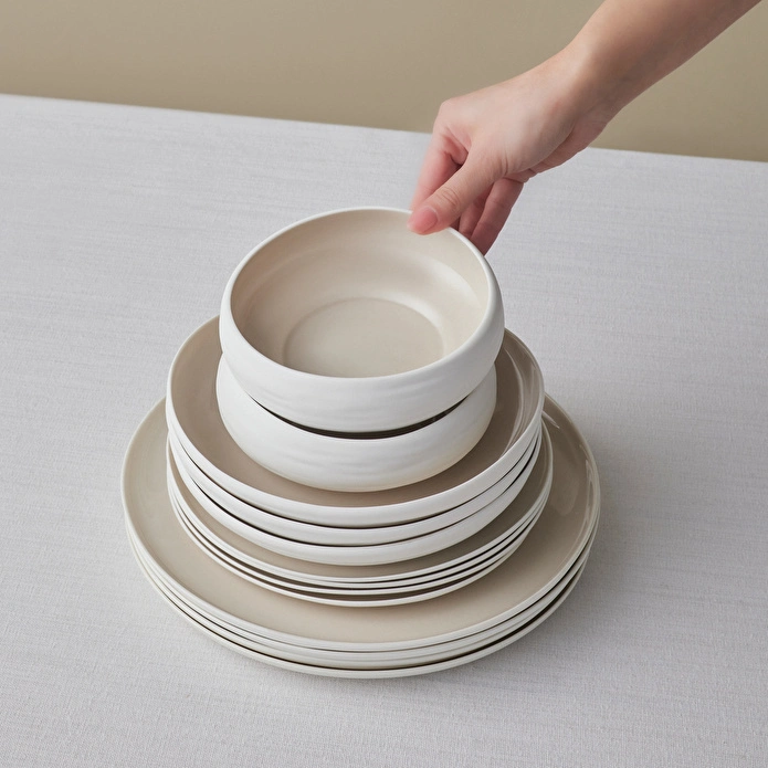 Karaca Earth Collection Clay 55 Parça 12 Kişilik Yemek Takımı Bej