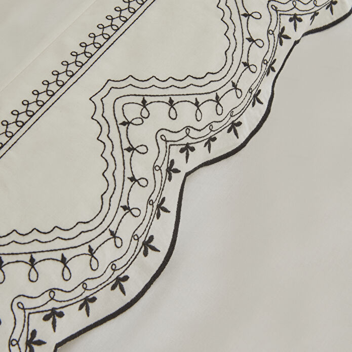 Karaca Home Orvin Çift Kişilik Nakışlı Nevresim Takımı Beyaz