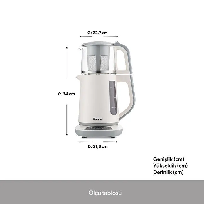 Homend Royaltea 1757H Konuşan Çay Makinesi Beyaz