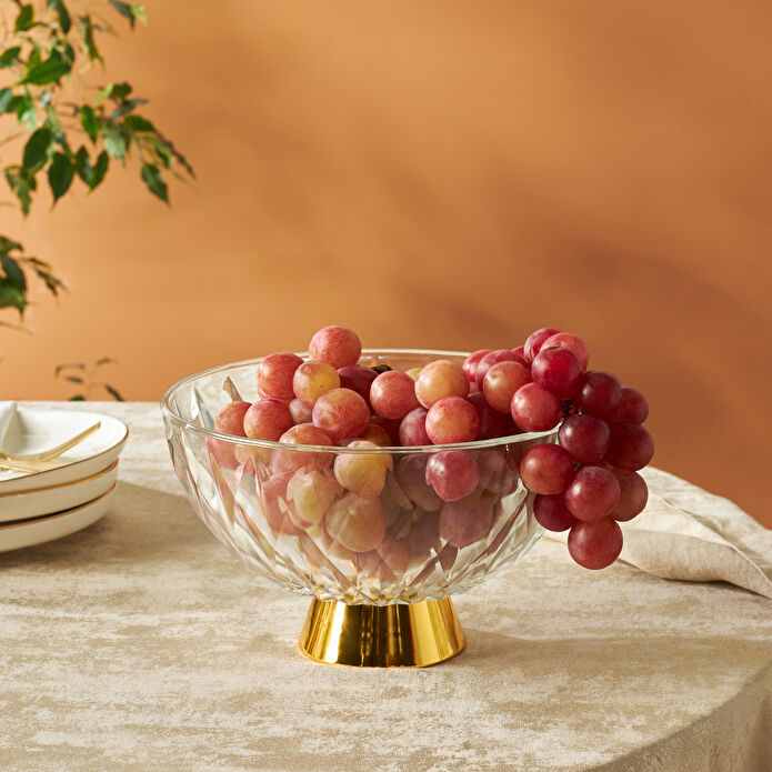 Karaca Home New Year Yılbaşı Samba Dekoratif Meyvelik 22,5x13,5 cm Gold