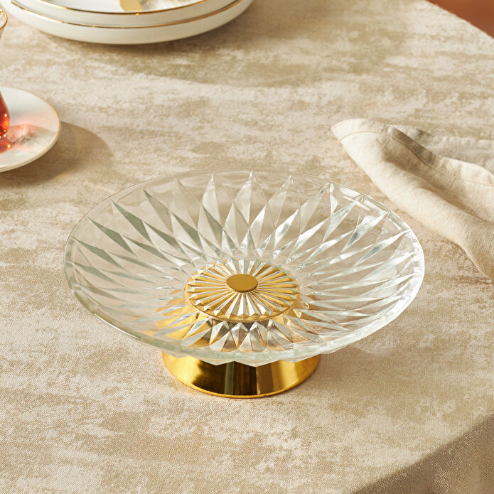 Karaca Home New Year Yılbaşı Samba Dekoraif Servislik Gold 20x6,5 cm