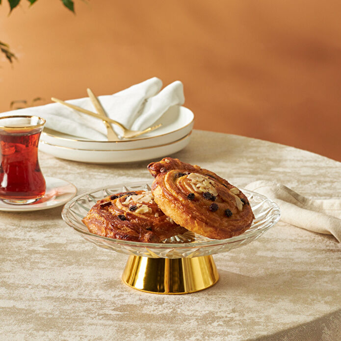 Karaca Home New Year Yılbaşı Samba Dekoraif Servislik Gold 20x6,5 cm