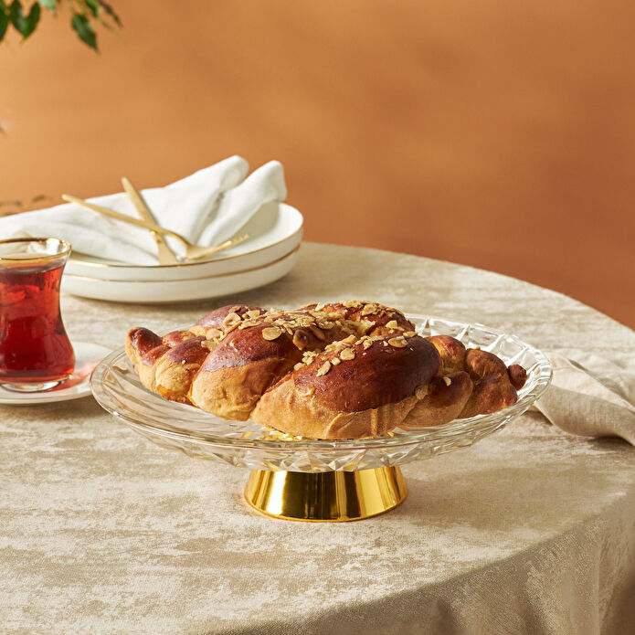 Karaca Home New Year Yılbaşı Samba Dekoratif Servislik Gold 25x7 cm