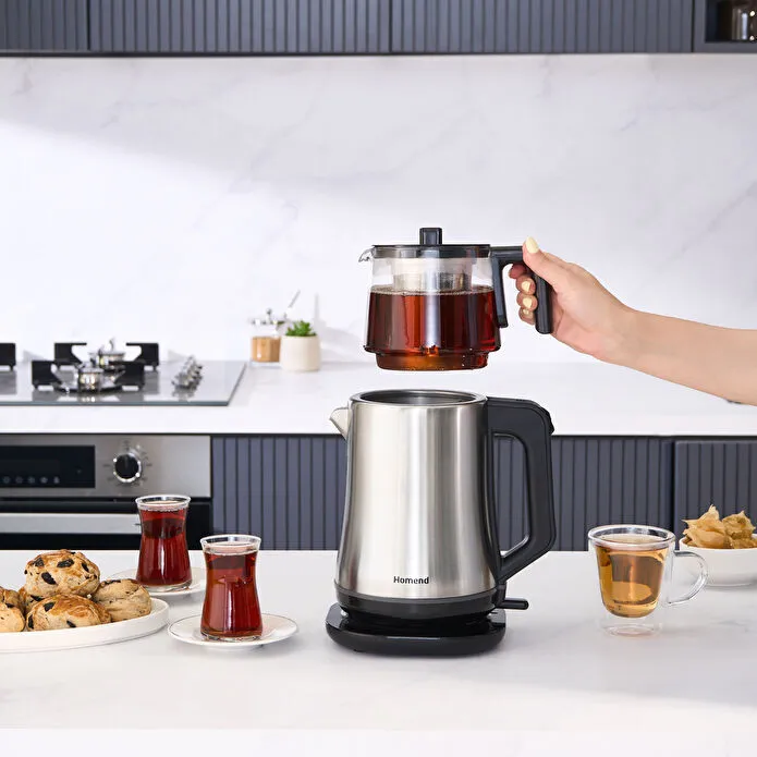 Homend Royaltea Elegant 1777H Inox Çay Makinesi Siyah
