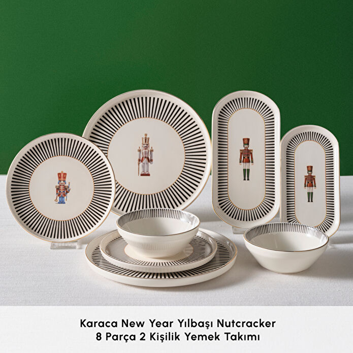 Karaca New Year Yılbaşı Nutcracker 8 Parça 2 Kişilik Yemek Takımı