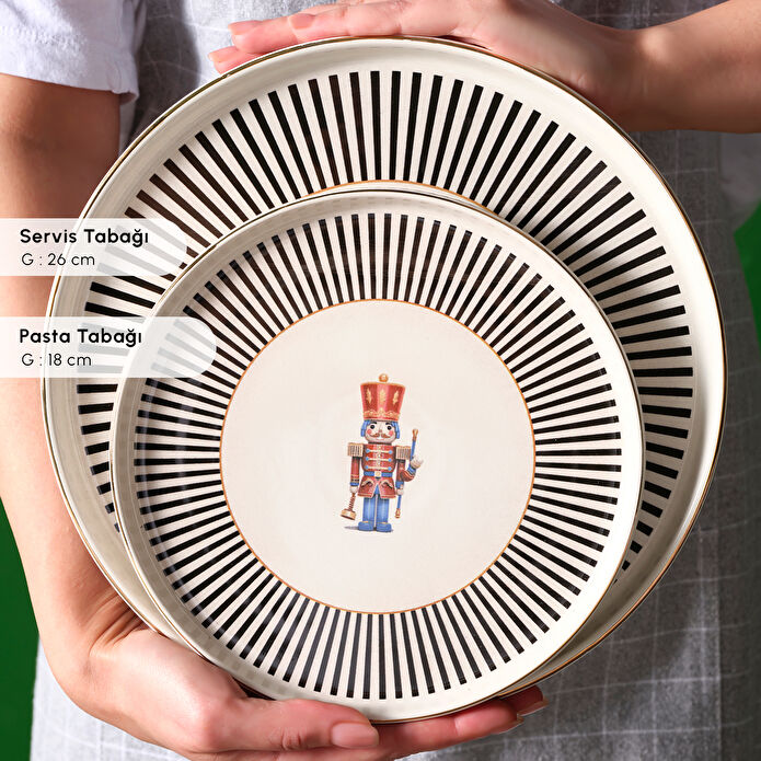 Karaca New Year Yılbaşı Nutcracker 8 Parça 2 Kişilik Yemek Takımı