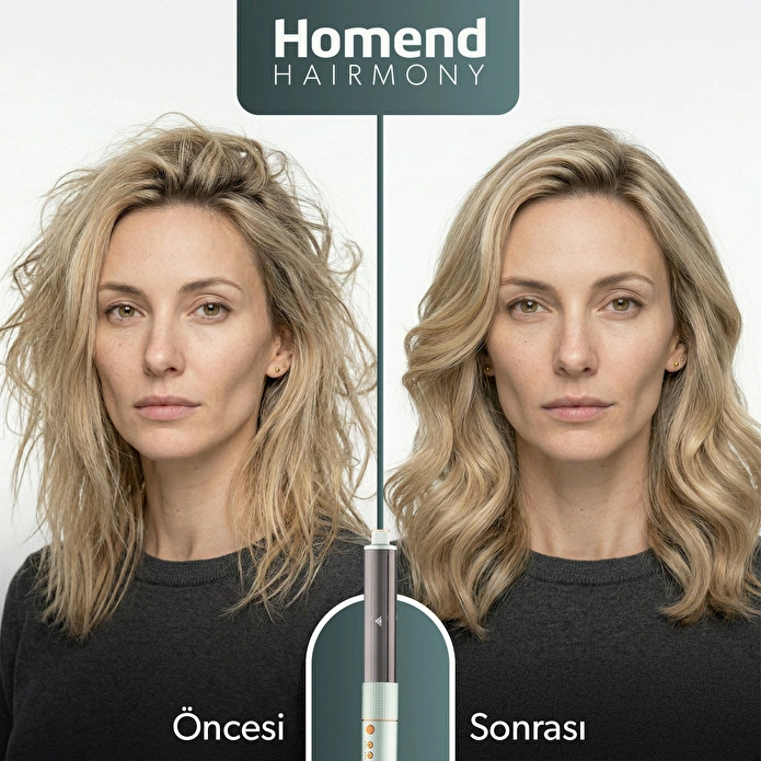 Homend Hairmony 4606H Saç Şekillendirme ve Kurutma Seti Su Yeşili