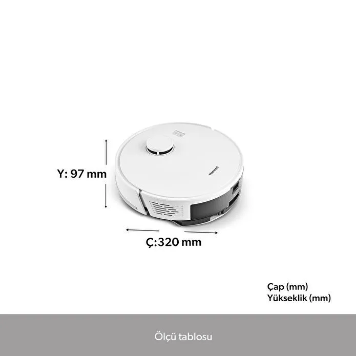 Homend Alex Laser Power 1289H Otomatik Boşaltım Sistemli Yeni Nesil Moplu 5 KPA Robot Süpürge Beyaz