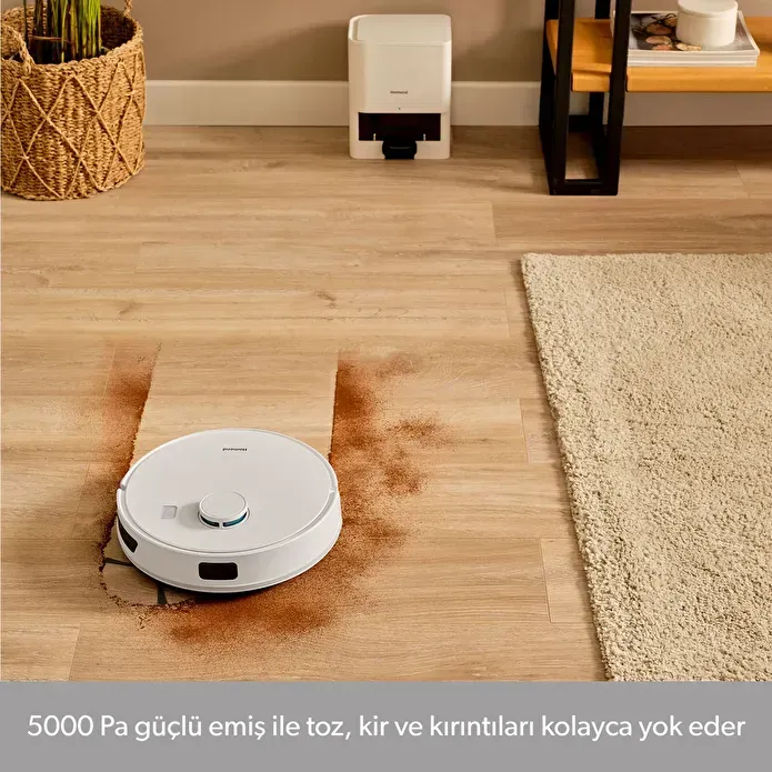 Homend Alex Laser Power 1289H Otomatik Boşaltım Sistemli Yeni Nesil Moplu 5 KPA Robot Süpürge Beyaz