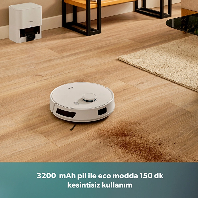 Homend Alex Laser Power 1289H Otomatik Boşaltım Sistemli Yeni Nesil Moplu Robot Süpürge Beyaz
