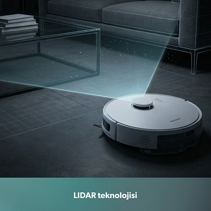 Homend Alex Laser 1291H Moplu ve Haritalamalı Akıllı 5 Kpa Robot Süpürge Beyaz