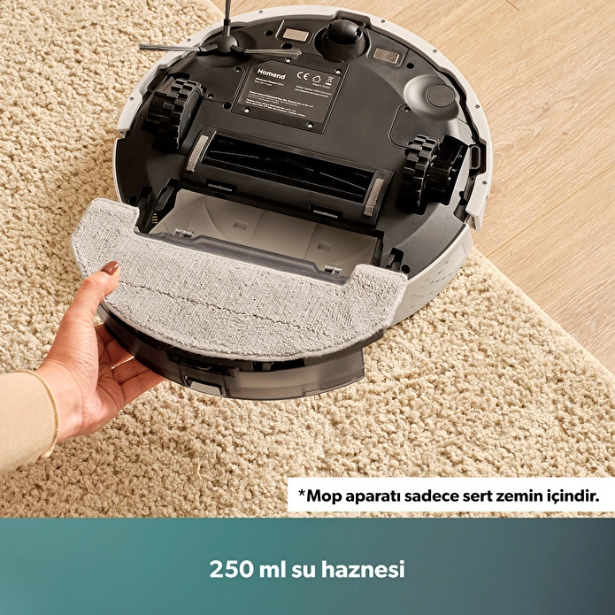Homend Alex Laser 1291H Moplu ve Haritalamalı Akıllı 5 Kpa Robot Süpürge Beyaz
