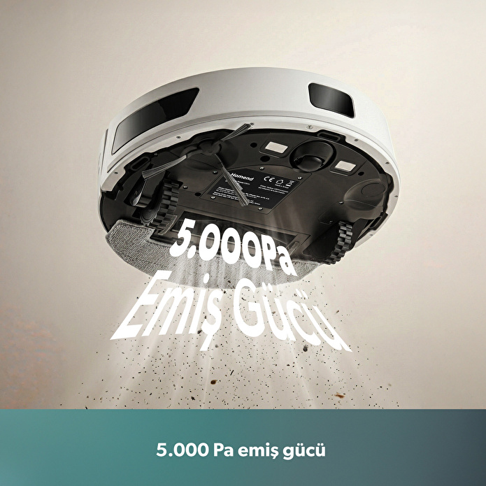 Homend Alex Laser 1291H Moplu ve Haritalamalı Akıllı 5 Kpa Robot Süpürge Beyaz