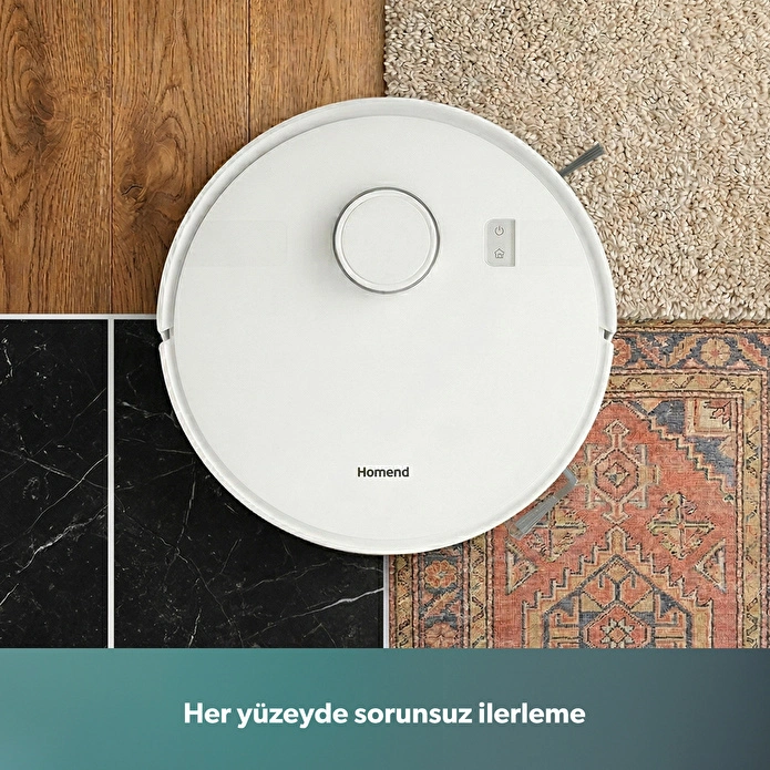 Homend Alex Laser 1291H Moplu ve Haritalamalı Akıllı 5 Kpa Robot Süpürge Beyaz