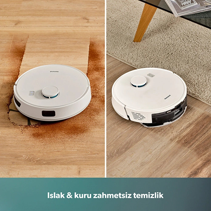 Homend Alex Laser 1291H Moplu ve Haritalamalı Akıllı 5 Kpa Robot Süpürge Beyaz