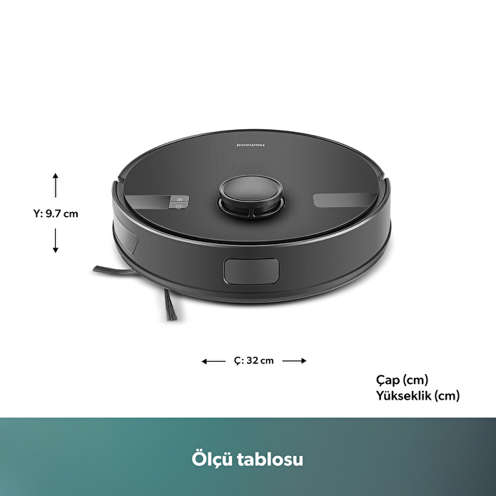 Homend Alex Laser 1291H Moplu ve Haritalamalı Akıllı 5 Kpa Robot Süpürge Siyah