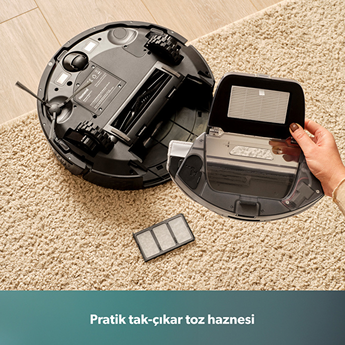 Homend Alex Laser 1291H Moplu ve Haritalamalı Akıllı 5 Kpa Robot Süpürge Siyah
