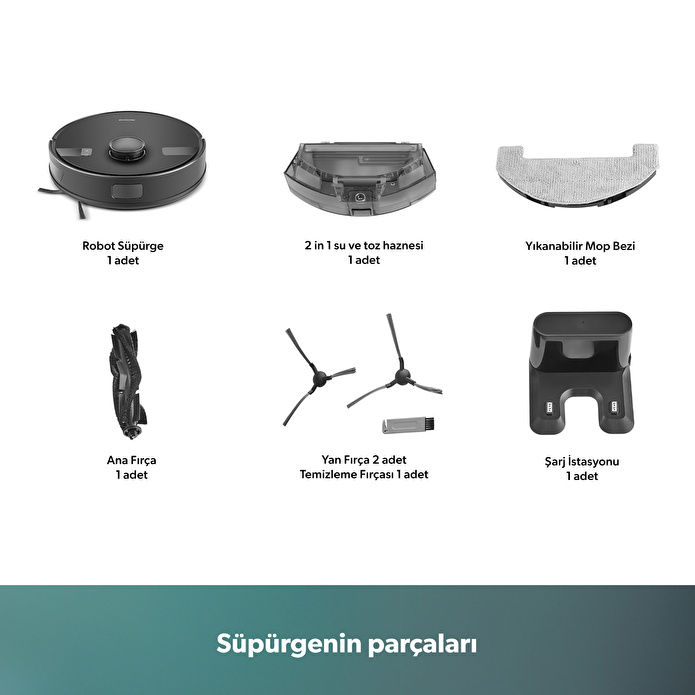 Homend Alex Laser 1291H Moplu ve Haritalamalı Akıllı 5 Kpa Robot Süpürge Siyah