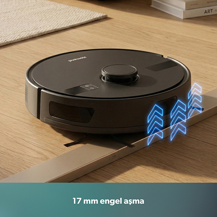 Homend Alex Laser 1291H Moplu ve Haritalamalı Akıllı 5 Kpa Robot Süpürge Siyah