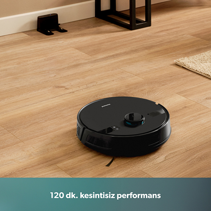Homend Alex Laser 1291H Moplu ve Haritalamalı Akıllı 5 Kpa Robot Süpürge Siyah