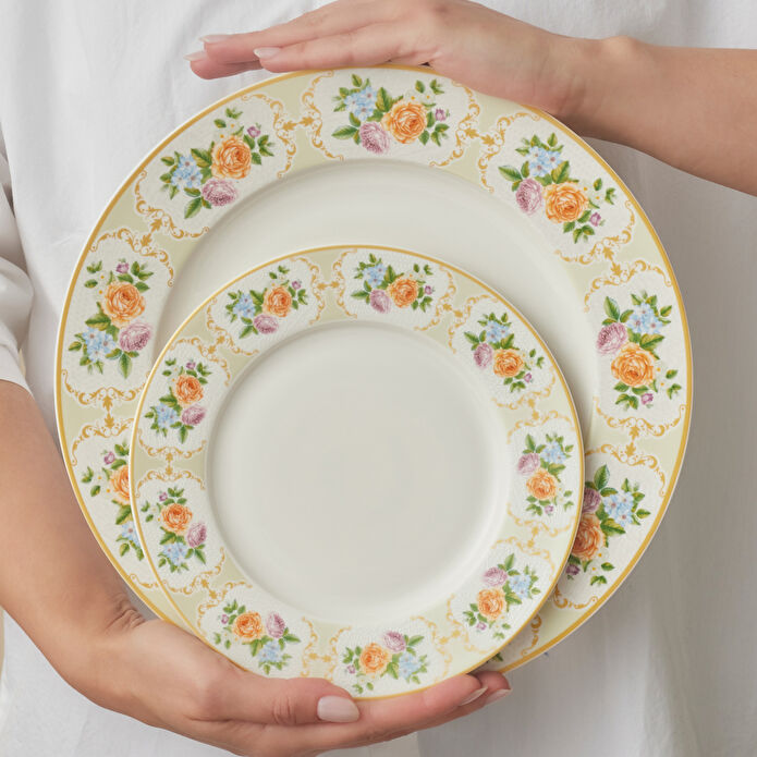 Karaca Forever Bone Britrose 53 Parça 12 Kişilik Yemek Takımı