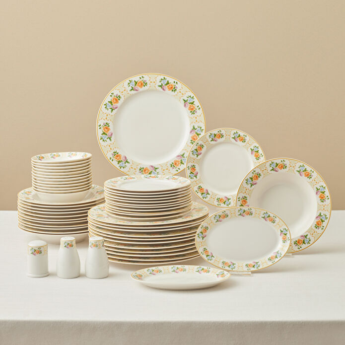 Karaca Forever Bone Britrose 53 Parça 12 Kişilik Yemek Takımı