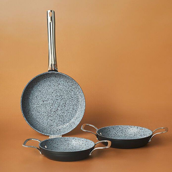 Karaca Biogranit Power-Inox Monet 3 Parça Tava Sahan Set Siyah