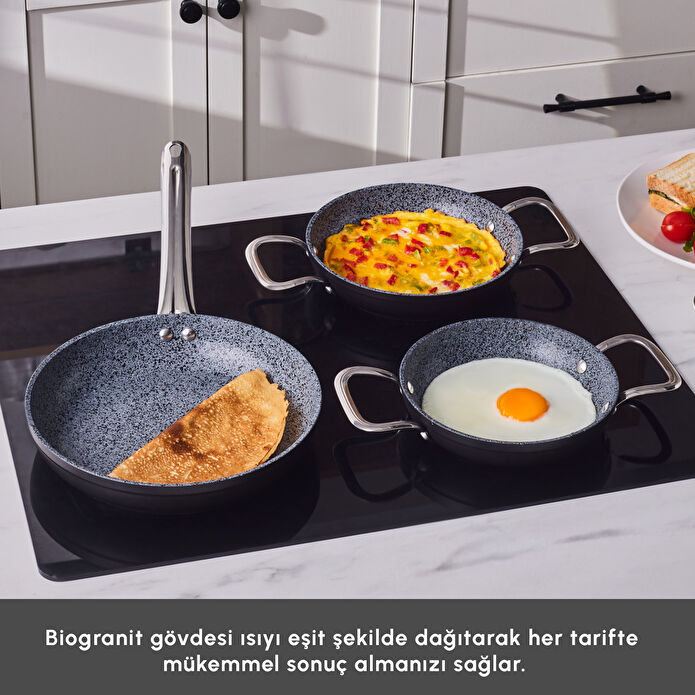 Karaca Biogranit Power-Inox Monet 3 Parça Tava Sahan Set Siyah
