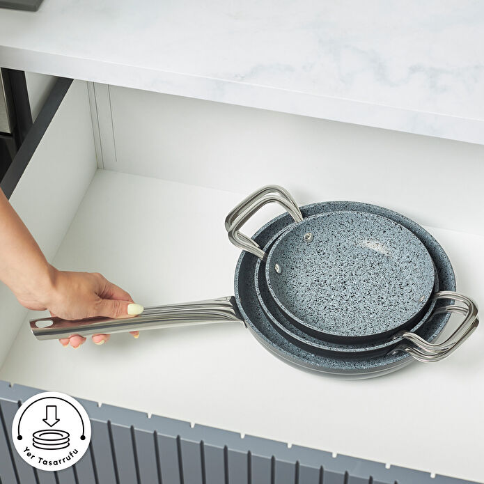 Karaca Biogranit Power-Inox Monet 3 Parça Tava Sahan Set Siyah