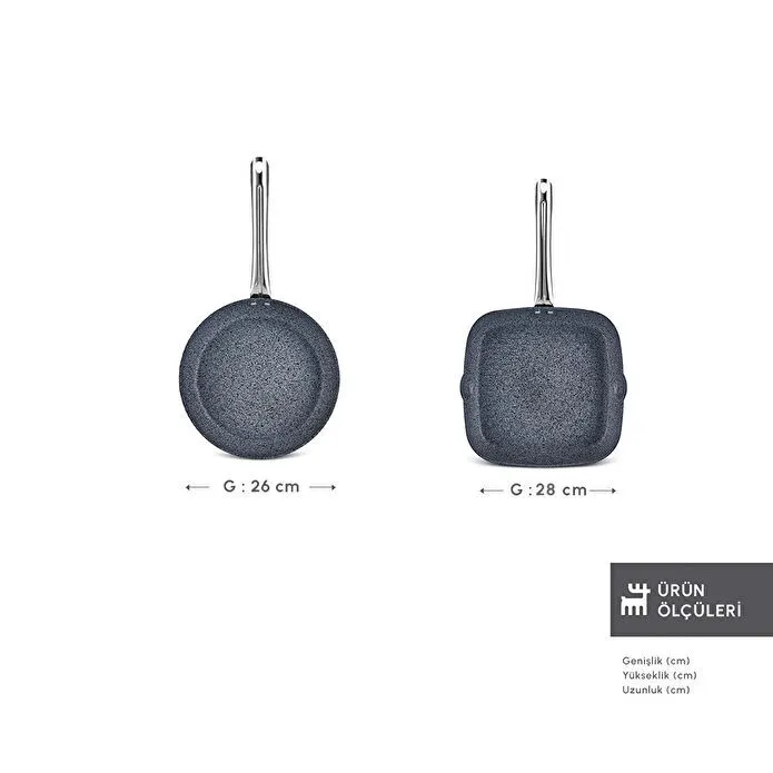 Karaca Biogranit Power-Inox Monet 2 Parça Tava Grill Set Siyah