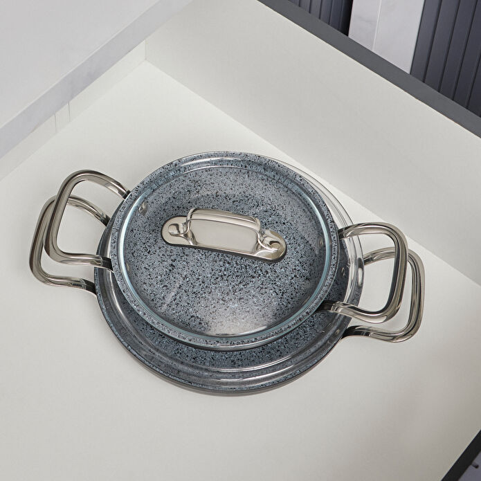 Karaca Biogranit Power-Inox Monet 4 Parça Sahan Set Siyah