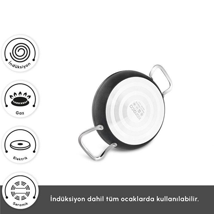 Karaca Biogranit Power-Inox Monet 4 Parça Sahan Set Siyah