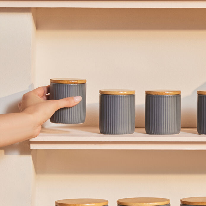 Karaca Massimo 7'li Seramik Baharat Takımı Antrasit