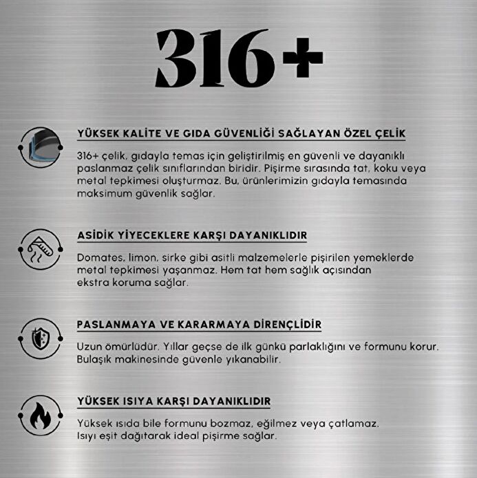 Karaca Plasma Steel 316+ 3Ply Tava 24 cm