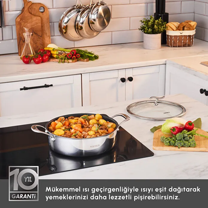 Karaca Plasma Steel 316+ 3Ply Karnıyarık Tencere 26 cm