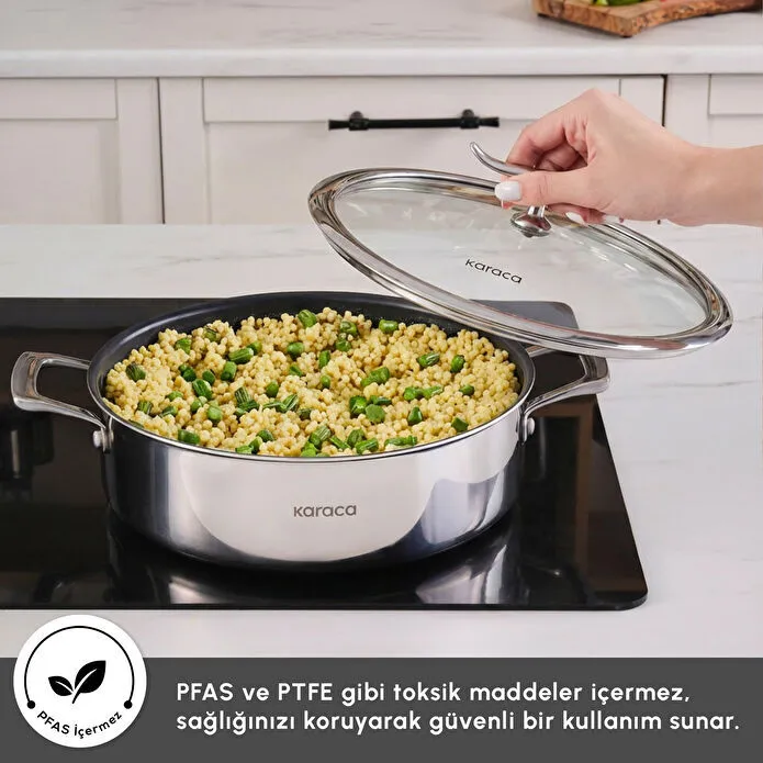 Karaca Plasma Steel 316+ 3Ply Karnıyarık Tencere 30 cm
