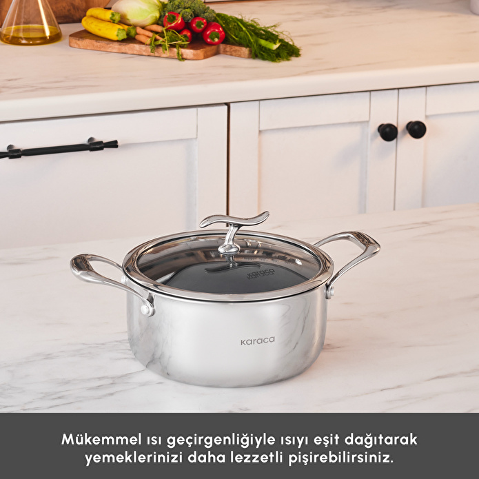 Karaca Plasma Steel 316+ 3Ply Tencere 20 cm