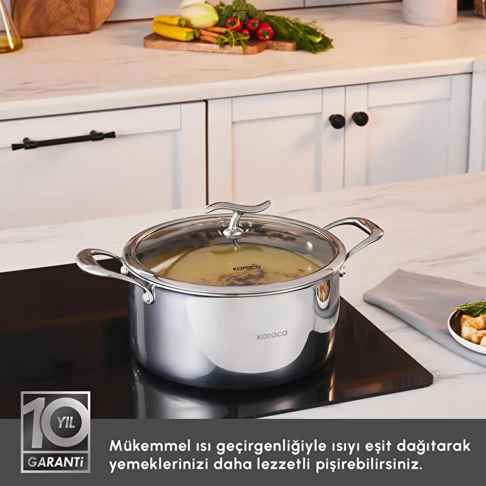 Karaca Plasma Steel 316+ 3Ply Tencere 24 cm