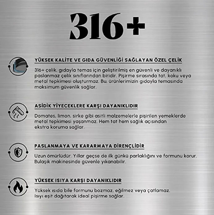 Karaca Plasma Steel 316+ 3Ply Tencere 24 cm