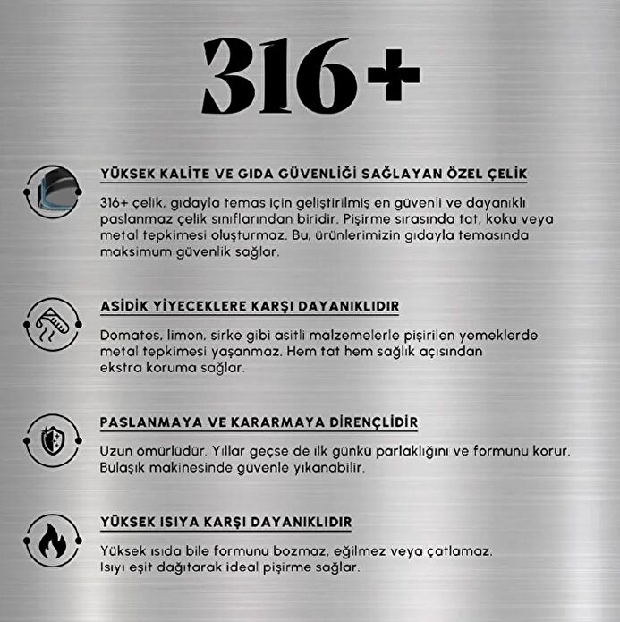Karaca Plasma Steel 316+ 3Ply Sahan 20 cm